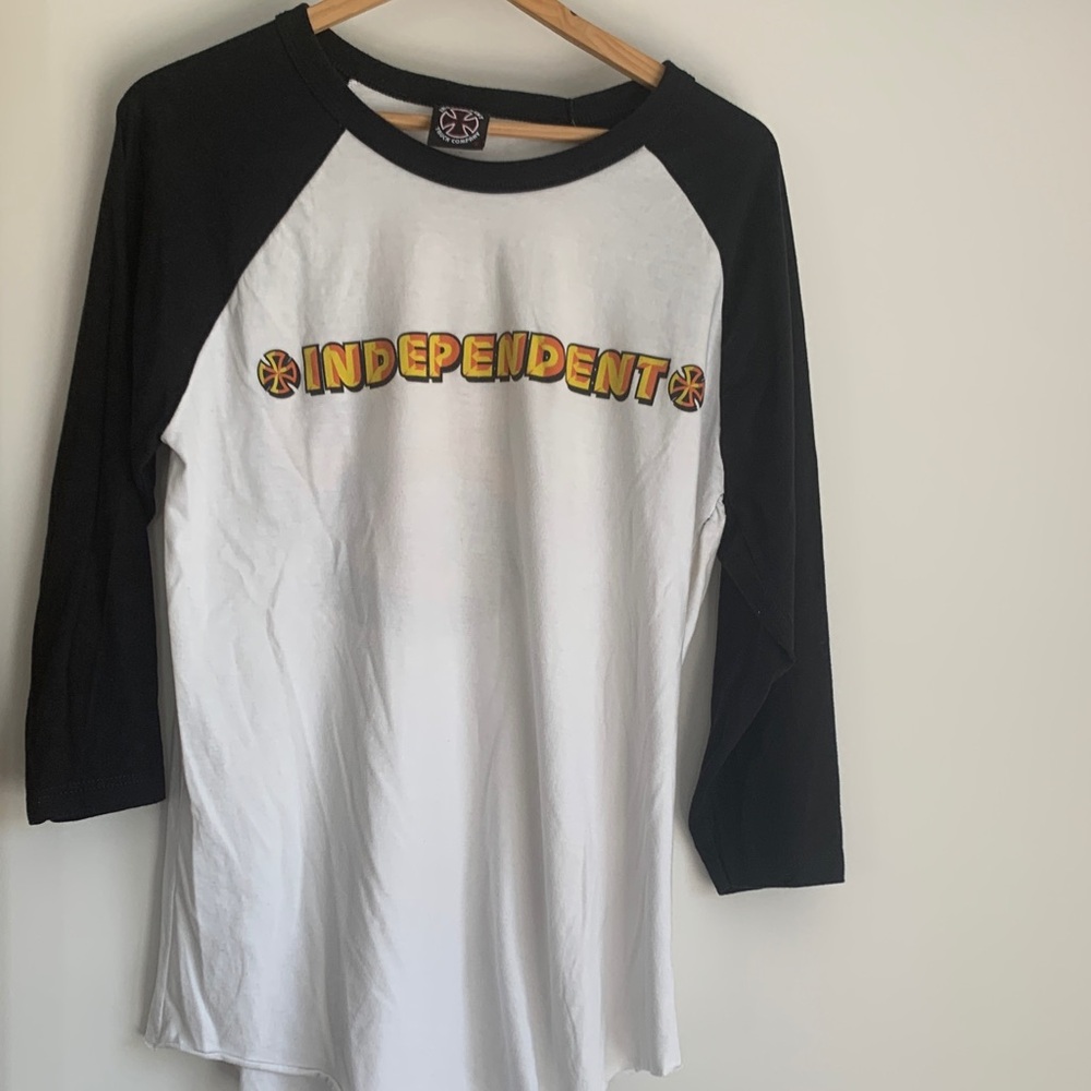 Independent Black and White Raglan Shirt